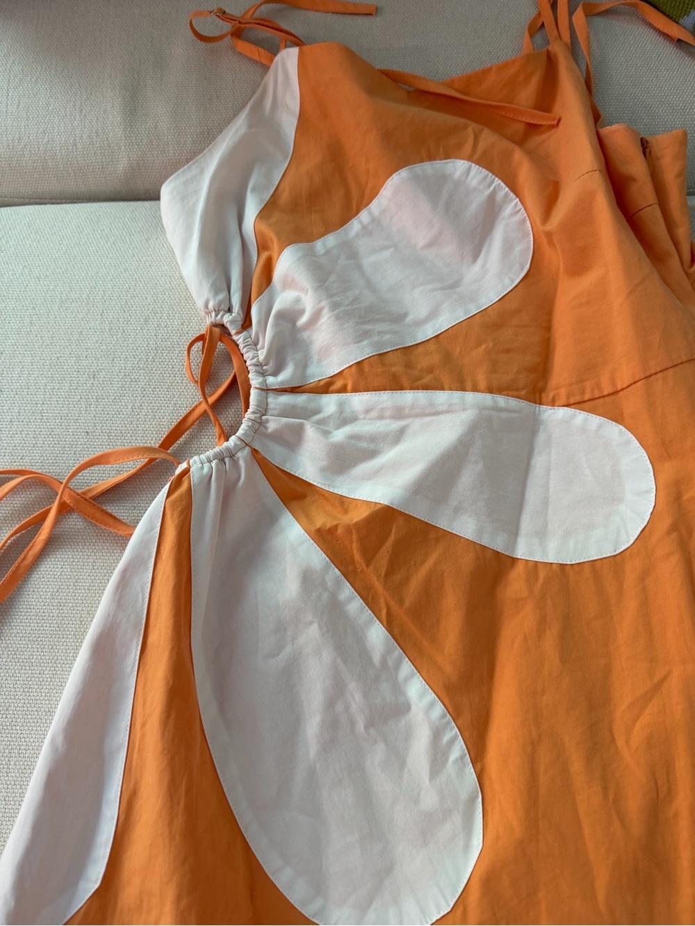 Orange and White cut out midi dress - Picture 8 of 10